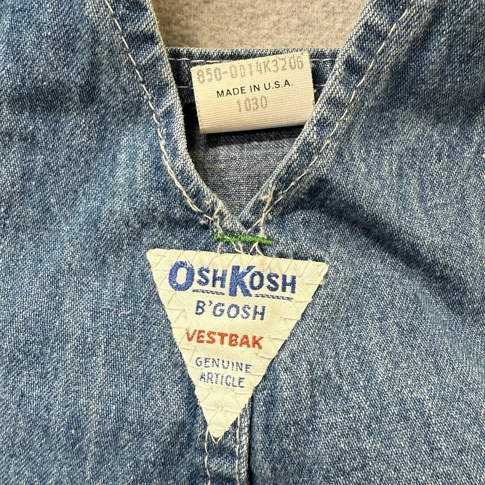 Vintage‎ OshKosh B'gosh VESTBAK Denim Overalls 18M Made in USA
